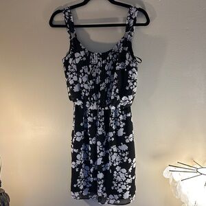 White House Black Market Black and White Floral Mini Dress